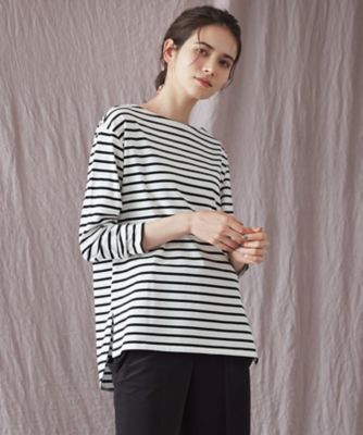 【ＳＬＯＷ／一部店舗限定】ギザコットンボーダー　ボートネックカットソー（ＫＫＳ１ＳＡ０９３２）