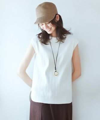 ＜23区 L (Women/大きいサイズ)＞【ＳＬＯＷ／洗える】ランダムリブフライス　フレンチスリーブ　カットソー（ＫＫＳ１ＳＭ０９６３）