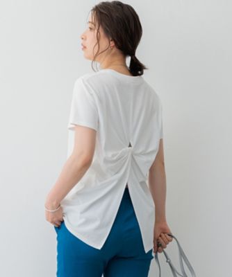 23区 S (Women/小さいサイズ)/ニジュウサンク エス 【SLOW/一部店舗限定】MVSコットン バックデザイン Tシャツ(KKS2CM0961)