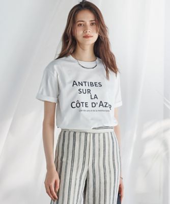 ＜23区 S (Women/小さいサイズ)＞【ＳＬＯＷ／一部店舗限定】ＭＶＳコットン　デザイン　ロゴＴシャツ（ＫＫＳ２ＣＭ０９６２）