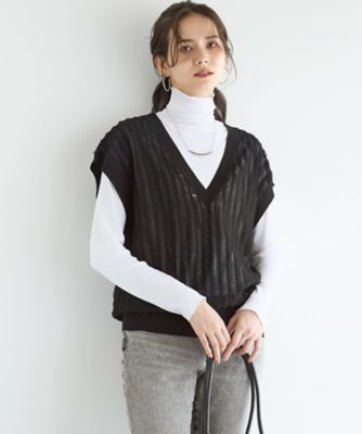 ＜23区 S (Women/小さいサイズ)＞【ＳＬＯＷ／一部店舗限定】シアーフライス　タートルネック　カットソー（ＫＫＳ２ＧＡ０９３３）