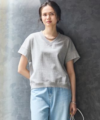 23区 S (Women/小さいサイズ)/ニジュウサンク エス 【ＳＬＯＷ／ＷＥＢ限定】ラスティックテリー　Ｖネック　カットソー（ＫＫＳ２ＧＭ０８６０）