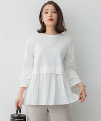 ＜23区 (Women)＞【ＳＬＯＷ／好評につき新色追加】エフォートレス　デザインＴシャツ（ＫＫＳＷＣＭ０９３１）