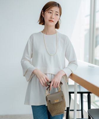 ＜23区 (Women)＞【ＳＬＯＷ／好評につき新色追加】エフォートレス　デザインＴシャツ（ＫＫＳＷＣＭ０９３１）