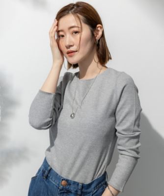 新品23区S SLOWラメリブジャージー ロングTシャツ レディース 32 SLOW／一部店舗限定】ラメリブジャージー ロングTシャツ