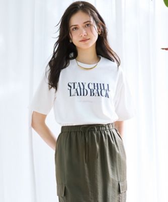 ＜23区 (Women)＞【ＳＬＯＷ／一部店舗限定】ＭＶＳコットン　ロゴＴシャツ（ＫＫＳＷＧＭ０９６３）