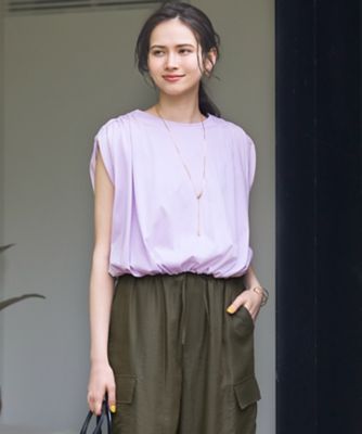 【ＳＬＯＷ／一部店舗限定】ファインゲージ　ギャザー　Ｔシャツ（ＫＫＳＷＧＭ０９６４）