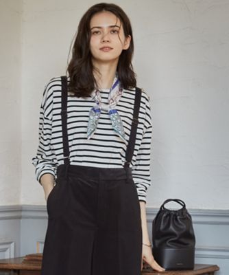 ＜23区 (Women)＞【ＳＬＯＷ／一部店舗限定】ギザコットンボーダー　ラウンドネックカットソー（ＫＫＳＷＳＡ０９３３）