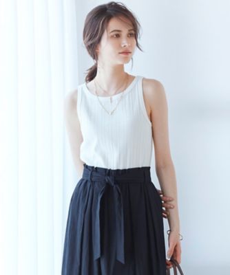 ＜23区 (Women)＞【ＳＬＯＷ／洗える】ランダムリブフライス　タンクトップ　カットソー（ＫＫＳＷＳＭ０９６４）