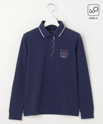 23区GOLF/ニジュウサンクゴルフ ハニカムカノコ長袖ポロシャツ(KKVLCA0304) 075_ネービーブルー スポーツウェア【三越伊勢丹/公式】