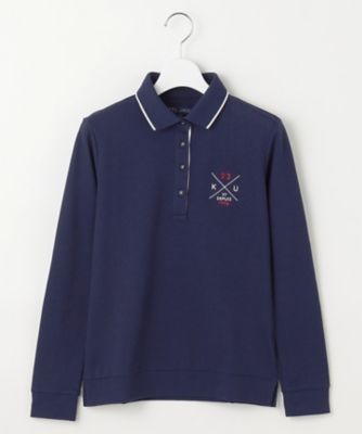 WOMEN】【UVカット】ハニカムカノコ長袖ポロシャツ