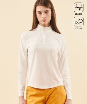 【SALE】23区GOLF/ニジュウサンクゴルフ【吸水速乾・UVケア】ハーフジップ シャツ(KKVLCM0404) 001_シロ スポーツウェア【三越伊勢丹/公式】