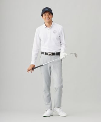 【23区ゴルフ】人気ハニカムカノコ 長袖ゴルフポロシャツM 定番人気【MEN】ハニカムカノコ 長袖ポロシャツ