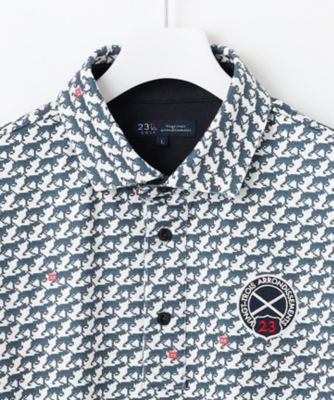 MEN】【吸水速乾／UVカット】ハウンドトゥース柄シャツ