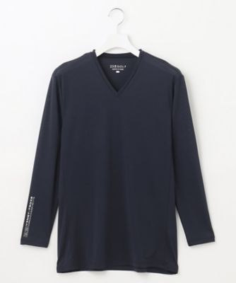 23区GOLF/ニジュウサンクゴルフ【吸水速乾・UVケア】30デニール 無地Vネックインナーシャツ(KKVTCS0311) 075_ネービーブルー スポーツウェア【三越伊勢丹/公式】