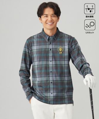 23区GOLF/ニジュウサンクゴルフ 【MEN】【吸水速乾/UVカット】タータンチェック柄長袖シャツ(KKVTCW0411)