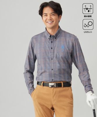 【ＭＥＮ】【吸水速乾／ＵＶカット】タータンチェック柄長袖シャツ（ＫＫＶＴＣＷ０４１１）
