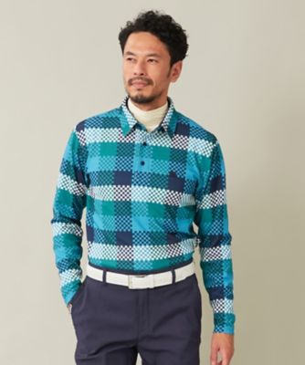 MEN】【吸水速乾・UVケア】 チェック柄プリント 長袖シャツ