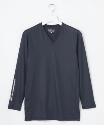 23区GOLF/ニジュウサンクゴルフ【吸水速乾・UVケア】30デニール Vネック カットソー(KKVTSM0401) ネービーブルー スポーツウェア【三越伊勢丹/公式】