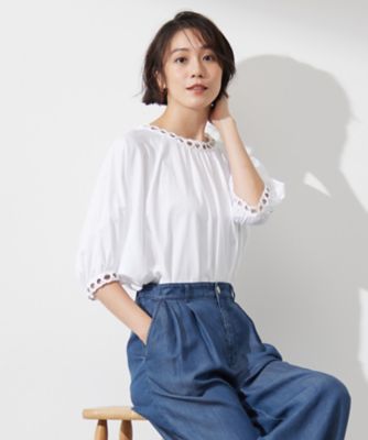 ＜自由区 S (Women/小さいサイズ)＞【洗える】コード刺繍　カットソー（ＫＫＷ７ＣＡ０１３９）