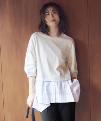 ＜自由区 S (Women/小さいサイズ)＞【洗える】カラミストライプコンビジャージ　トップス（ＫＫＷ７ＣＡ０２３３）