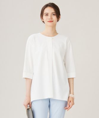 ＜自由区 (Women)＞【カタログ掲載・洗える】再生繊維（セルロース）コットンツイル　ブラウス（ＫＫＷＭＣＡ０２３１）