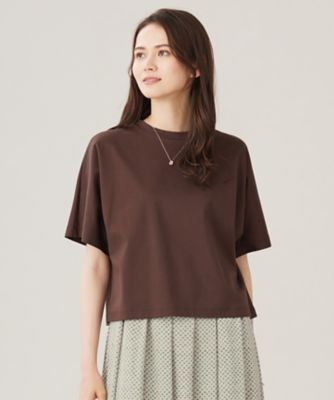 ＜自由区 (Women)＞【洗える】ハイカウントクロップド丈　カットソー（ＫＫＷＭＣＭ０４３１）