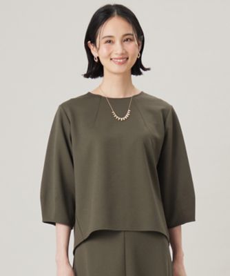 ＜自由区 (Women)＞【セットアップ対応・洗える】ブークレダンボール　カットソー（ＫＫＷＭＧＭ０３３１）