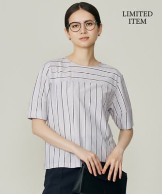 ＜自由区 (Women)＞【ＷＥＢ限定・洗える】ストライプハイゲージジャージー　カットソー（ＫＫＷＭＧＭ０８３３）