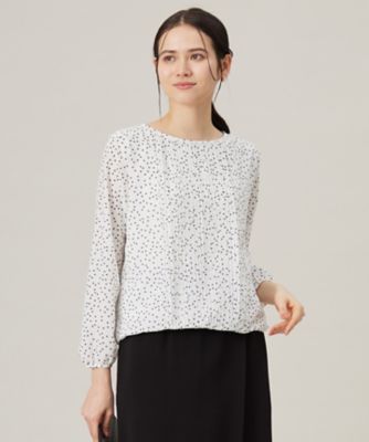 ＜自由区 (Women)＞【洗える】ロイヤルシフォンドット柄　ブラウス（ＫＫＷＭＧＳ００３２）