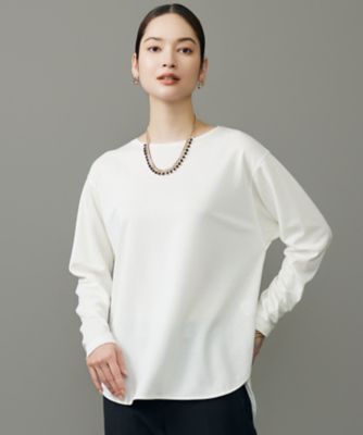 ＜自由区 (Women)＞ブラウスライクジャージー　カットソー（ＫＫＷＭＬＳ０４３５）