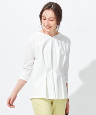 ＜自由区 (Women)＞【放湿性／保湿性】イージートップス　タックディテール　カットソー（ＫＫＷＭＮＭ０４３４）