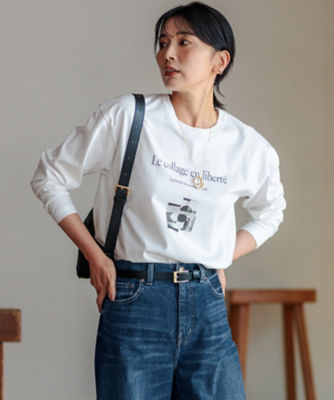 ＜23区 (Women)＞【洗える】Ｌｅ　ｃｏｌｌａｇｅ　ロゴロンＴＥＥ（ＫＫＷＯＣＡ０３３６）
