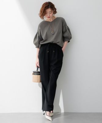 美品♡23区　洗えるスムースデザイン パフスリーブ カットソー ブラウス 新色追加/洗える】スムースデザイン パフスリーブ カットソー
