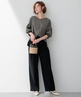 美品♡23区　洗えるスムースデザイン パフスリーブ カットソー ブラウス 新色追加/洗える】スムースデザイン パフスリーブ カットソー