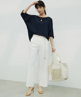 洗える】ストレッチジョーゼット フォルム カットソー