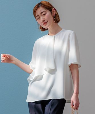 ＜23区 (Women)＞【洗える】ストレッチジョーゼット　アシンメトリー　カットソー（ＫＫＷＯＣＭ０４３４）