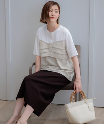 【ＷＥＢ限定カラーあり／洗える】スムースデザイン　コンビ　カットソー（ＫＫＷＯＣＭ０５３０）