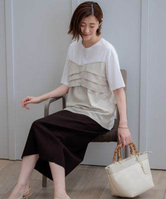 【ＷＥＢ限定カラーあり／洗える】スムースデザイン　コンビ　カットソー（ＫＫＷＯＣＭ０５３０）