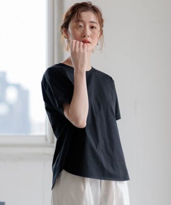 ＜三越伊勢丹/公式＞ 23区 (Women)/ニジュウサンク ALBINIコーコラン シャツテール Tシャツ 005_クロ トップス【三越伊勢丹/公式】