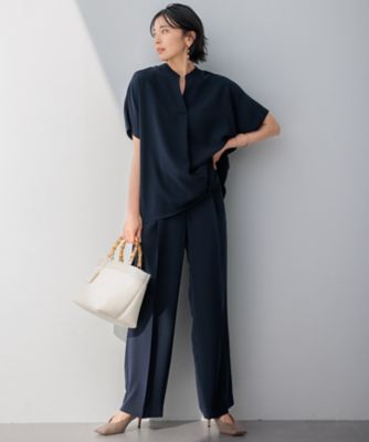 洗える】ストレッチジョーゼット フレンチスリーブ カットソー