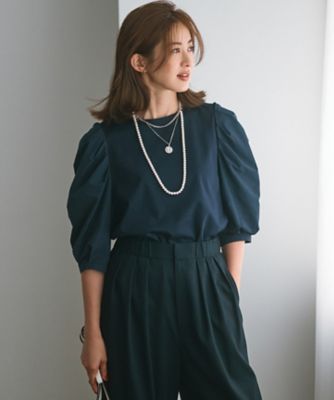 【一部店舗限定】コットンポンチコンビジャージー　コクーンスリーブ　カットソー（ＫＫＷＯＣＭ０８２０）