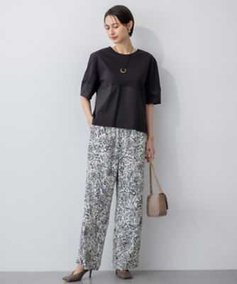 Koko0302さま 洗える】シルエットスムースコンビ バックフレア カットソー