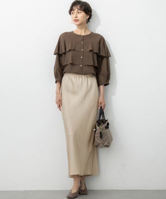 Oggi9月号掲載／洗える】クリアトリコットジャージー フリル