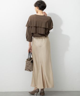 Oggi9月号掲載／洗える】クリアトリコットジャージー フリル