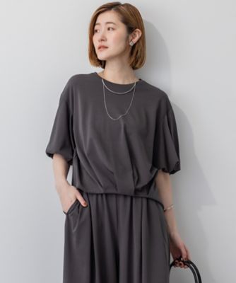 23区 (Women)/ニジュウサンク 【WEB&一部店舗限定/接触冷感】ツイストコットンプレーティング バルーンスリーブ カットソー(KKWOGA0810)
