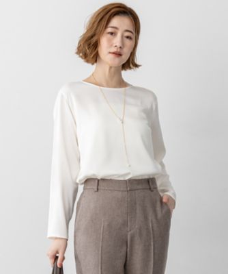 ＜23区 (Women)＞【洗える】サテン　ロングスリーブ　Ｔシャツ（ＫＫＷＯＧＡ６３４０）