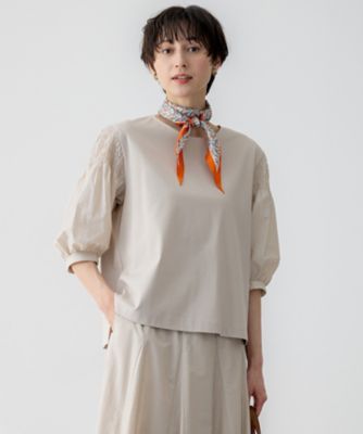 今期【汗じみ防止/洗える】ギャザーディテール カットソー 汗じみ防止／洗える】ギャザーディテール カットソー