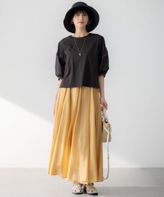 汗じみ防止／洗える】ギャザーディテール カットソー