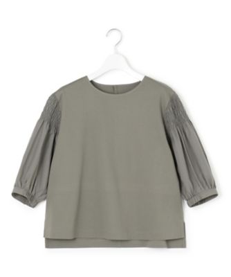 汗じみ防止／洗える】ギャザーディテール カットソー